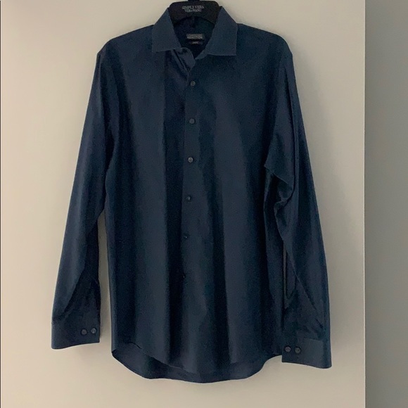 Kenneth Cole Reaction Navy Blue Button Down - Picture 1 of 2